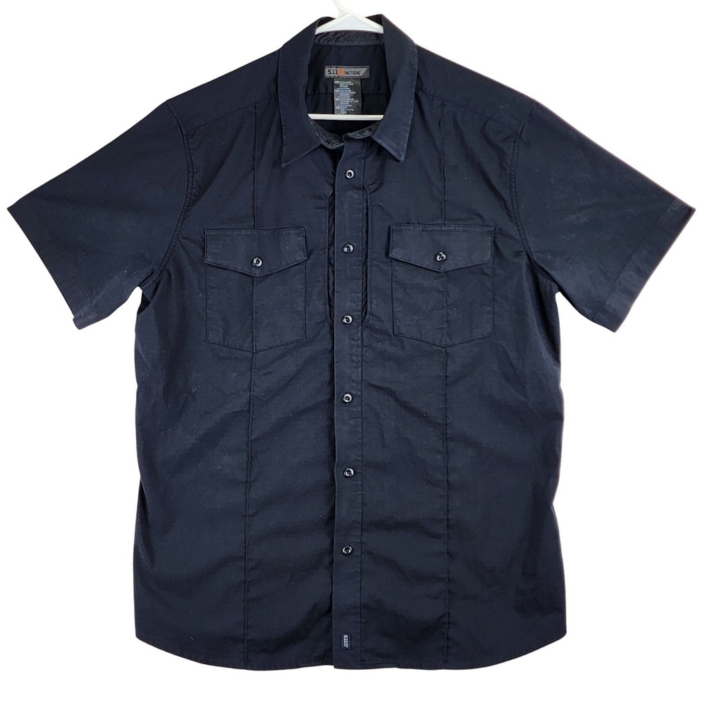 5.11 Tactical Ripstop Short Sleeve Shirt Mens XL Black Utility Workwear Gorpcore